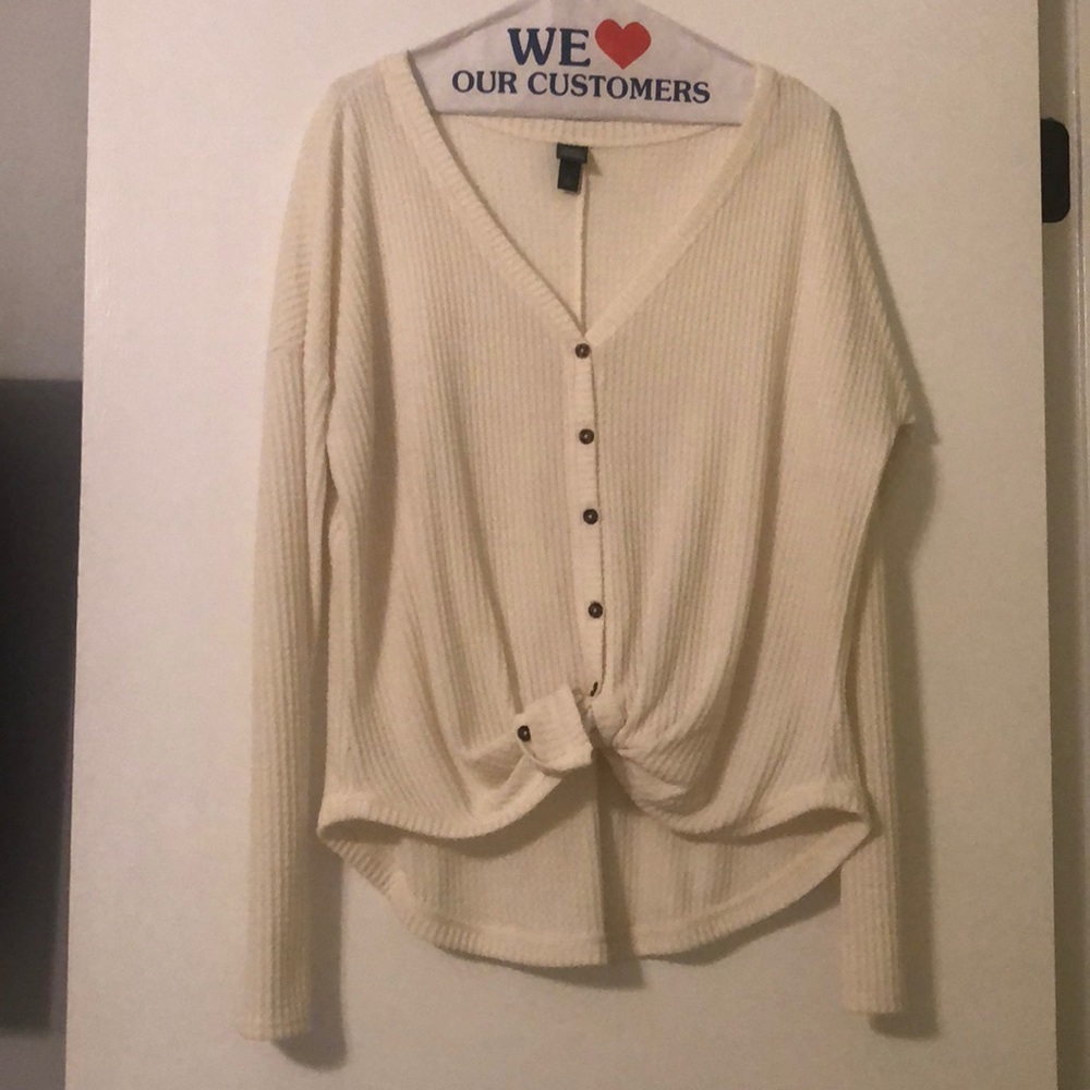 White Cozy Soft Button Down/Thermal